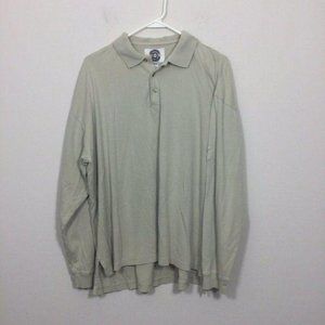 Fuzzy Zoeller Sportswear Polo Shirt Mens Long Sleeve Combed Cotton Golf